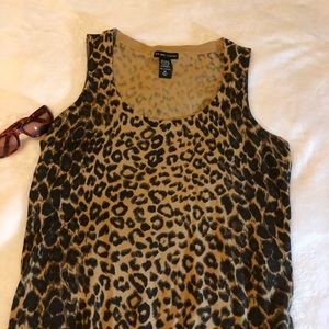 Animal print sleeveless sweater